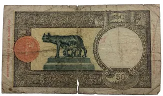 Italy 50 Lire, 1942-1943 reverse