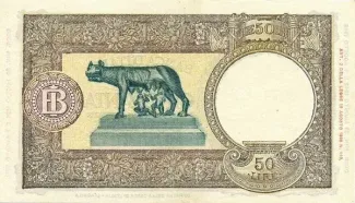 Italy 50 Lire, 1943-1944 reverse