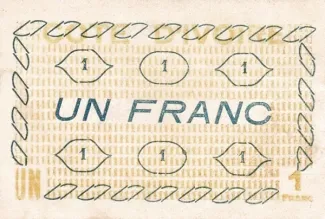 Ivory Coast 1 Franc, 1943 reverse