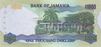 Jamaica 1.000 Dollars, 2003-2021 reverse