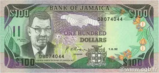 Jamaica 100 Dollars, 1993 image