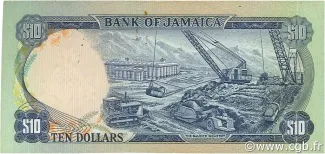 Jamaica 10 Dollars, 1970 reverse