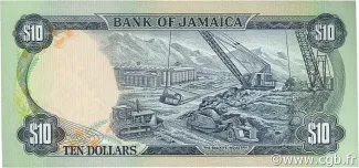 Jamaica 10 Dollars, 1976 reverse
