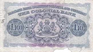 Jamaica 10 Pounds, 1937-1940 reverse