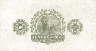 Jamaica 10 Shillings, 1918 reverse