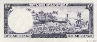 Jamaica 10 Shillings, 1964 reverse