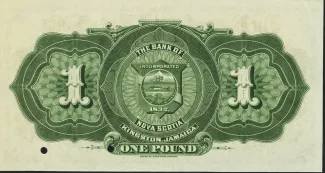 Jamaica 1 Pound, 1900-1920 reverse