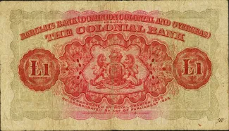 Jamaica 1 Pound, 1937-1941 reverse