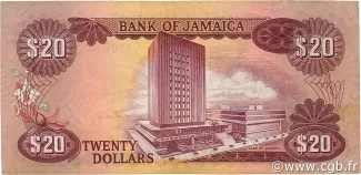 Jamaica 20 Dollars, 1976 reverse