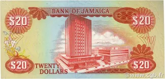 Jamaica 20 Dollars, 1978-1983 reverse