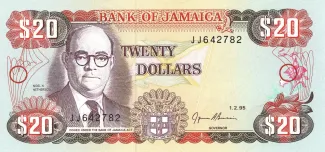 Jamaica 20 Dollars, 1999 image
