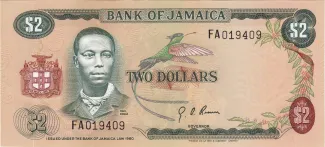 Jamaica 2 Dollars, 1970 image