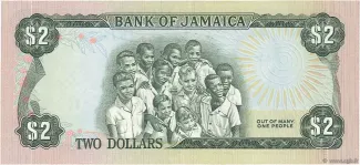 Jamaica 2 Dollars, 1976 reverse