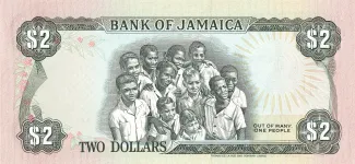 Jamaica 2 Dollars, 1985-1993 reverse