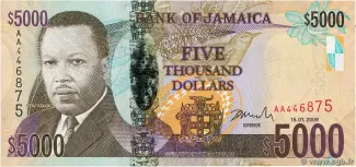 Jamaica 5.000 Dollars, 2010 image