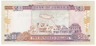Jamaica 500 Dollars, 2005-2021 reverse
