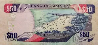 Jamaica 50 Dollars, 1988-1999 reverse