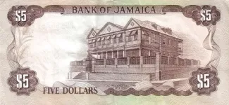 Jamaica 5 Dollars, 1984 reverse