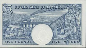 Jamaica 5 Pounds, 1960 reverse