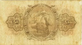 Jamaica 5 Shillings, 1918 reverse
