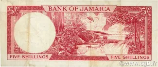 Jamaica 5 Shillings, 1964 reverse