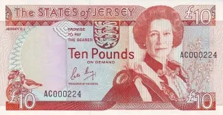 Jersey 10 Pounds, 1989 obverse