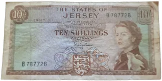 Jersey 10 Shillings, 1963 obverse