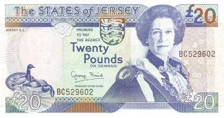 Jersey 20 Pounds, 1993-2000 obverse