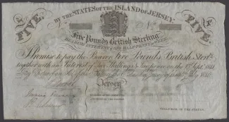 Jersey 5 Pounds, 1840 obverse