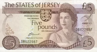 Jersey 5 Pounds, 1976-1988 obverse