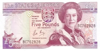 Jersey 5 Pounds, 1989 obverse