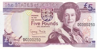 Jersey 5 Pounds, 1993-2000 obverse