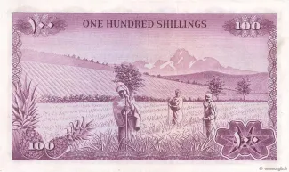 Kenya 100 Shillings, 1966-1968 reverse