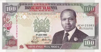 Kenya 100 Shillings, 1989-1995 obverse