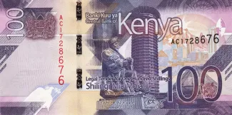 Kenya 100 Shillings, 2019-2024 obverse