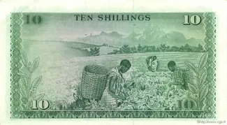 Kenya 10 Shillings, 1969-1974 reverse
