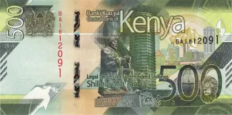 Kenya 500 Shillings, 2019-2024 obverse