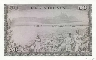 Kenya 50 Shillings, 1969-1971 reverse