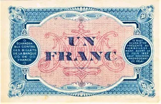 Landes, Department of 1 Franc, 1917 reverse