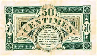 Landes, Department of 50 Centimes, 1922 reverse
