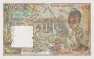 Laos 100 Kip, 1957-1962 reverse