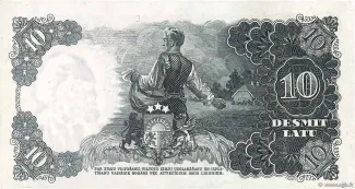 Latvia 10 Latu, 1937-1940 reverse