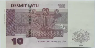 Latvia 10 Latu, 2000 reverse