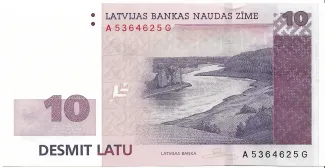 Latvia 10 Latu, 2008 image
