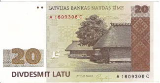 Latvia 20 Latu, 1992 image