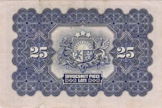 Latvia 25 Latu, 1928 reverse