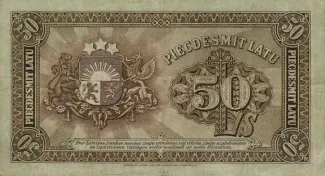 Latvia 50 Latu, 1924 reverse