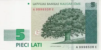 Latvia 5 Lati, 2001 image