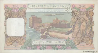 Lebanon 250 Livres, 1939 reverse