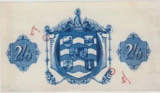 Leeward Islands 2 Shillings and 6 Pence, 1921 reverse